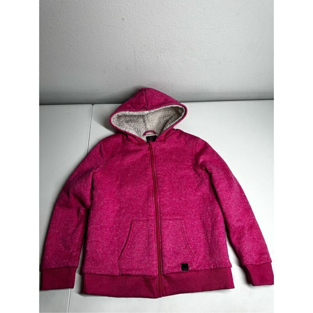 Rock For Freedom Girls Full Zip Sherpa Lined Pink Hooded Jacket Size L (14-16)